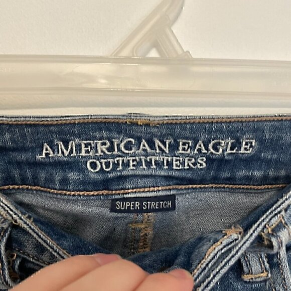 AMERICAN EAGLE Super Stretch Hi-Rise Jegging Medium Wash High Waisted 4S 4 SHORT - Picture 6 of 14